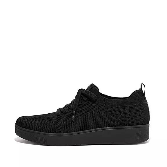 Fitflop Rally Water-Resistant Knit Sneakers Black Womens - South Africa (LDOP08642)